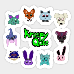 The KreepyQute Gang: a collection of undead animals Sticker